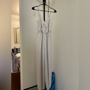 White black polka dot jumpsuit
